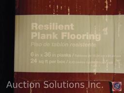 (3) Boxes of [8] 6x36 Teak Resilient Plank Flooring by Allure Ultra