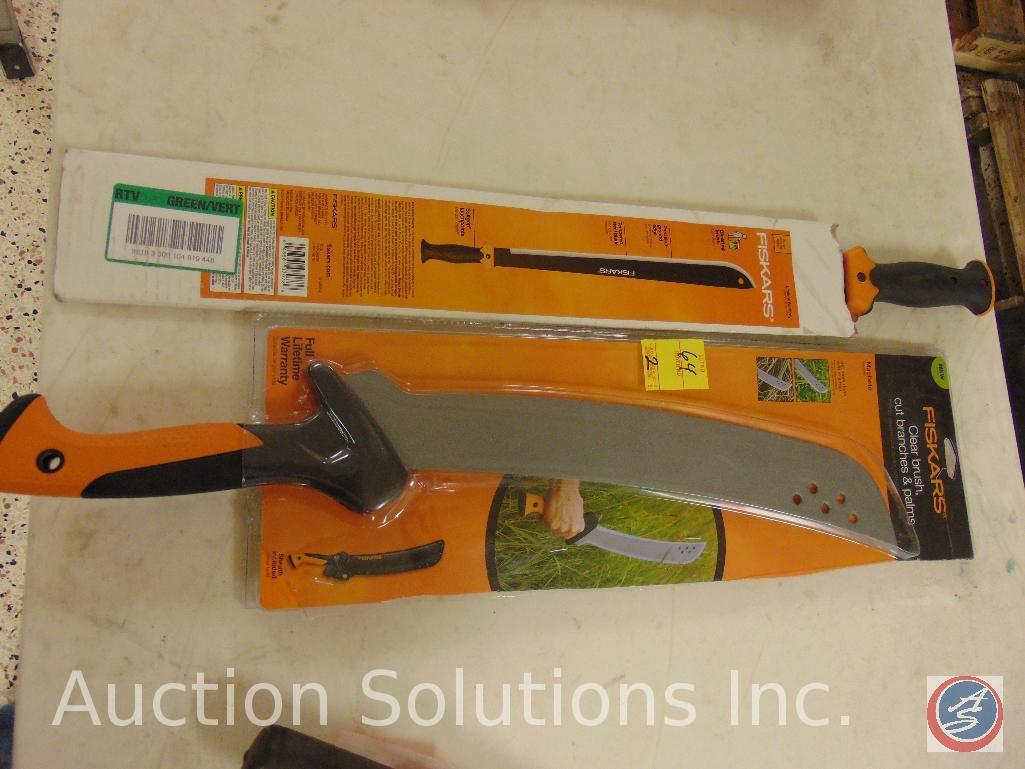 NIB (2) Fiskars machetes, one with sheath