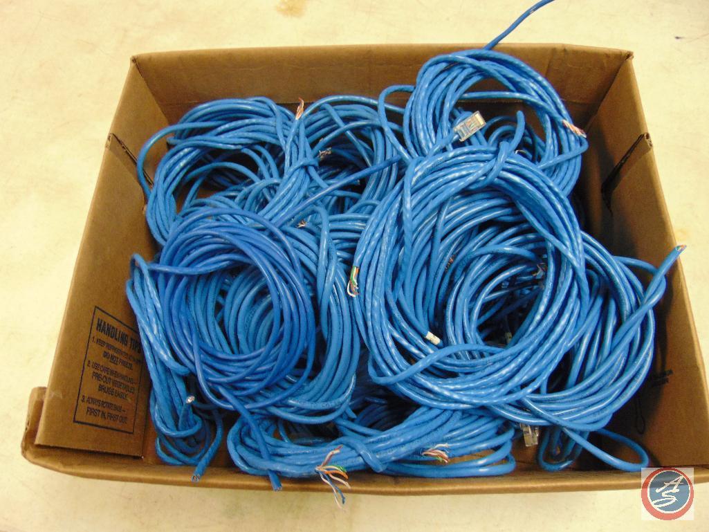 box of assorted computer cable