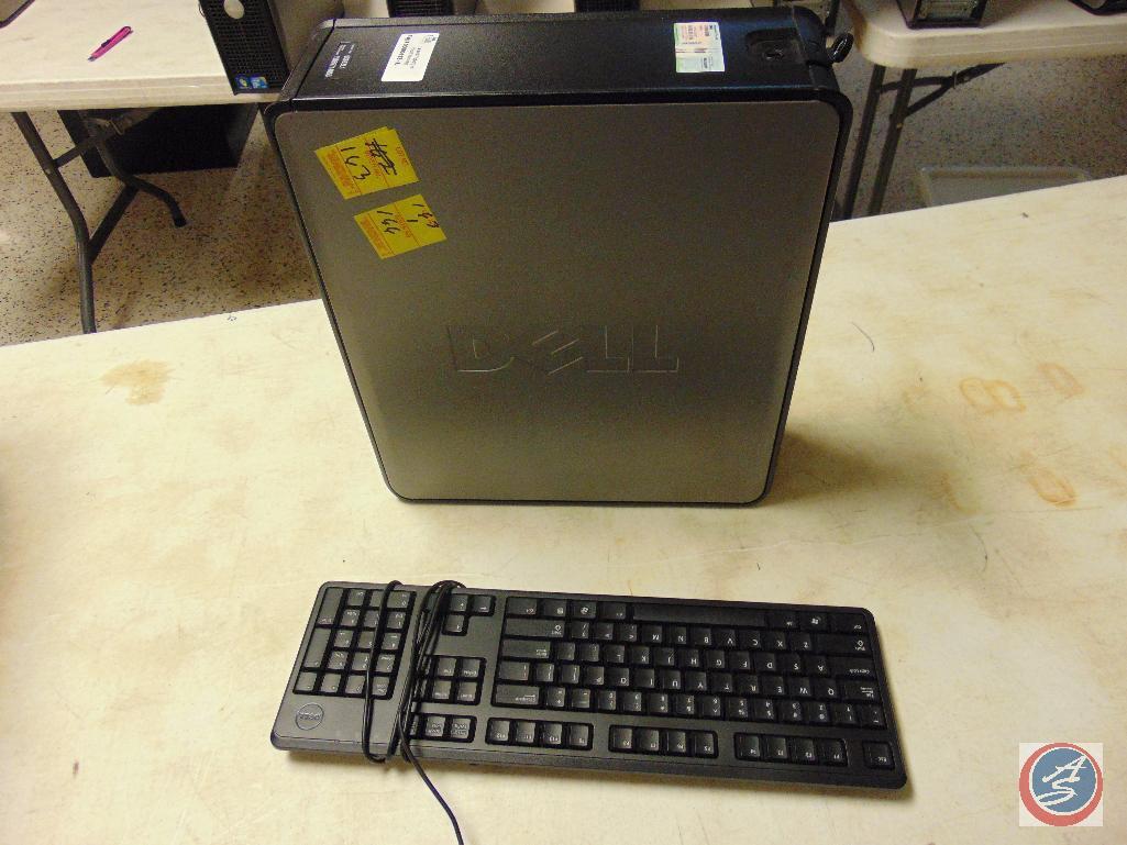 Dell Optiplex 780 computer tower with cord and Dell keyboard, Operating system: Windows 7 Pro OA