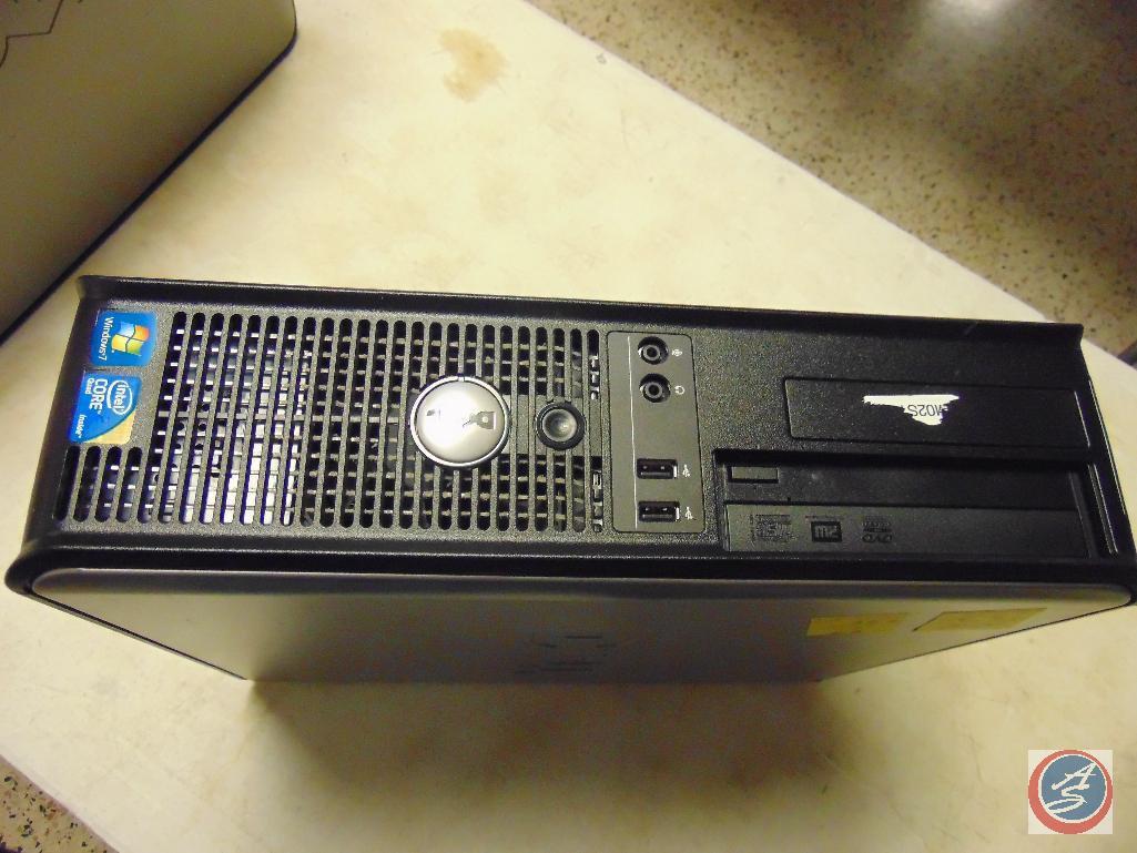 Dell Optiplex 780 computer tower with cord and Dell keyboard, Operating system: Windows 7 Pro OA