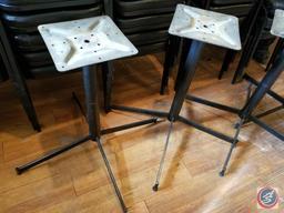 (4) single pedestal wood tables (not assembled), measuring 3ft X 3ft X 30 inches high. {SOLD 4X THE