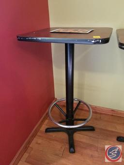 (2) tall barstool tables, one measuring 2ft X 2ft X 42 and 30 X 42 X 41 {SOLD 2X THE MONEY}