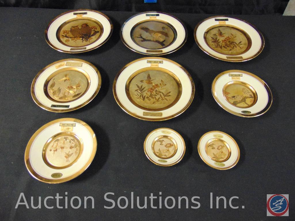 (9) Dynasty Gallery Original Chokin Collection gold rim collector plates