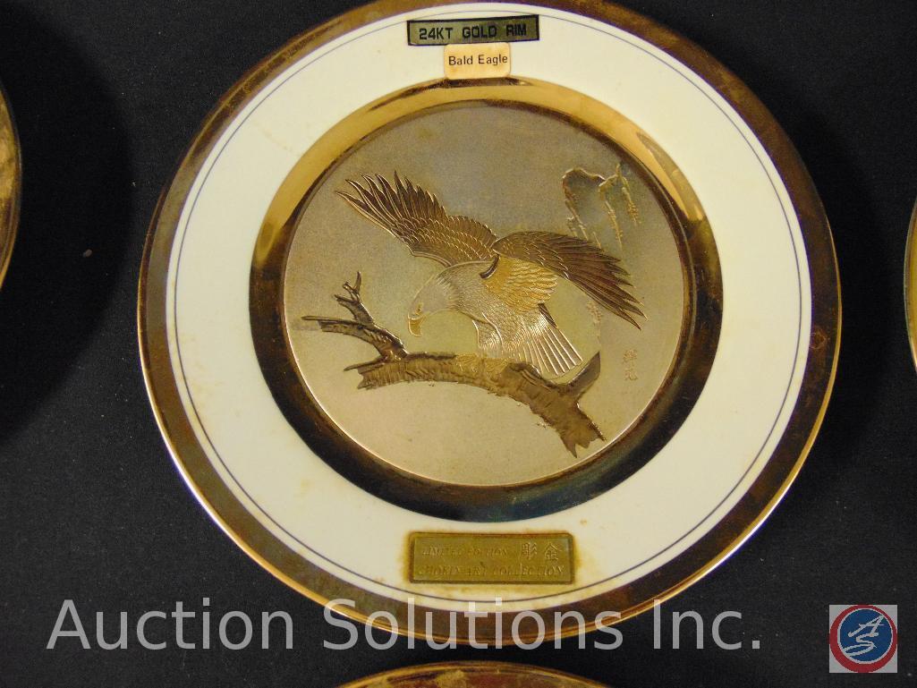 (9) Dynasty Gallery Original Chokin Collection gold rim collector plates