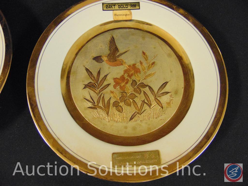 (9) Dynasty Gallery Original Chokin Collection gold rim collector plates