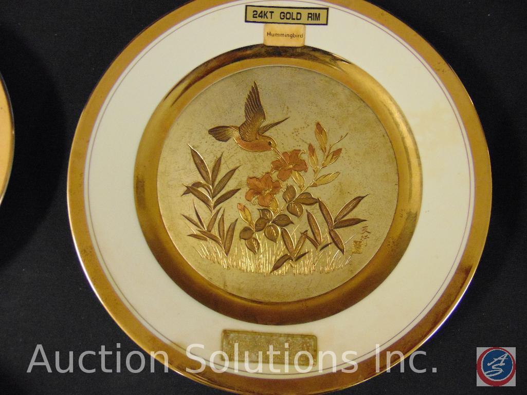 (9) Dynasty Gallery Original Chokin Collection gold rim collector plates