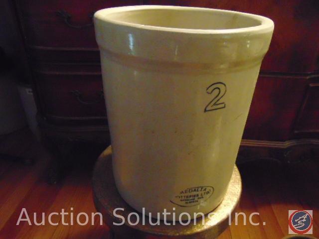 Medalta Pottery 2 Gal. Crock w/ a Crack Down The Middle