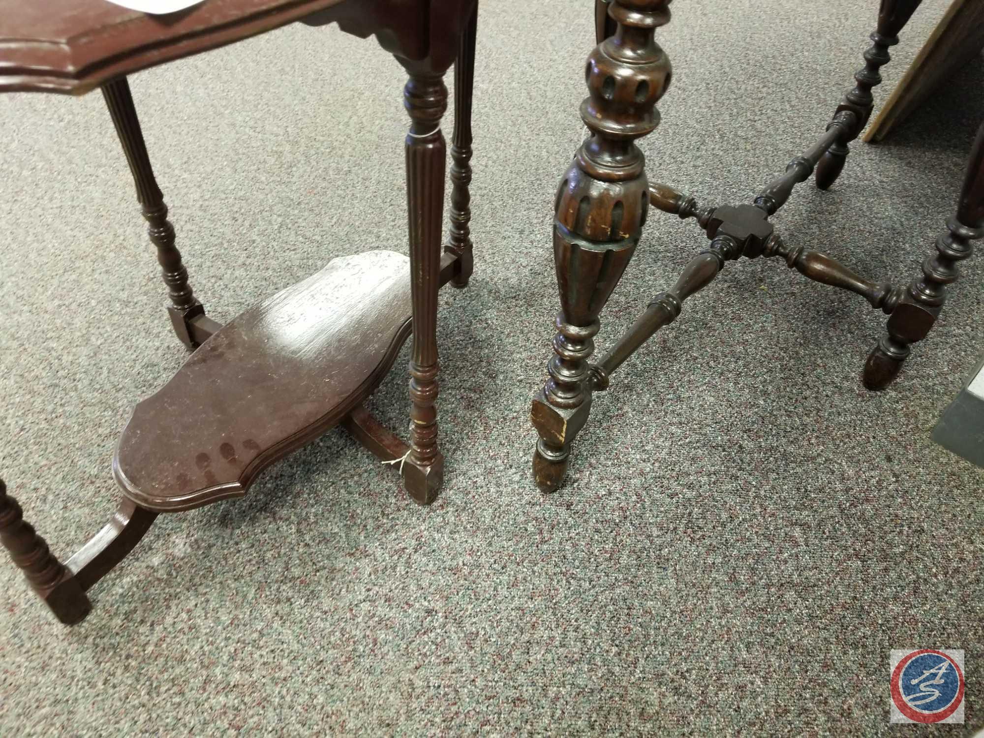 [2] Vintage Spindle-Leg Side Tables {SOLD 2x THE MONEY}
