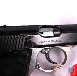 Manufacturer: H& R Iver Johnson Model: TP-25 Caliber: 25 cal Serial #: EE10599 Type: S/A Pistol