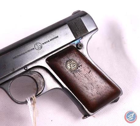 Manufacturer: Ortgies Model: 6.35mm Pistol Caliber: 6.35mm Serial #: 77470 Type: S/A Pistol