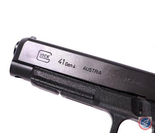 Manufacturer: Glock Model: 41 Caliber: 45 auto Serial #: XLV289 Type: S/A Pistol, NIB