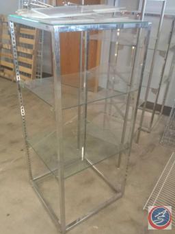 3-Shelf Chrome Retail Display Merchandiser (24 x 24 x 55 in.)