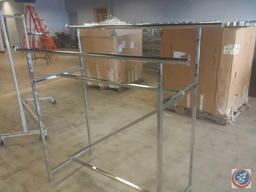 Dual-Adjustable Bar Chrome Retail Garment Rack (60 x 23 x 53 in.)