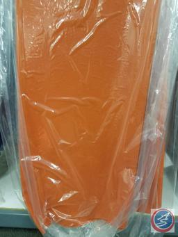 (5) Orange Tablecloths, Round Measuring 120 inches in Diameter. {SOLD 5x THE MONEY}