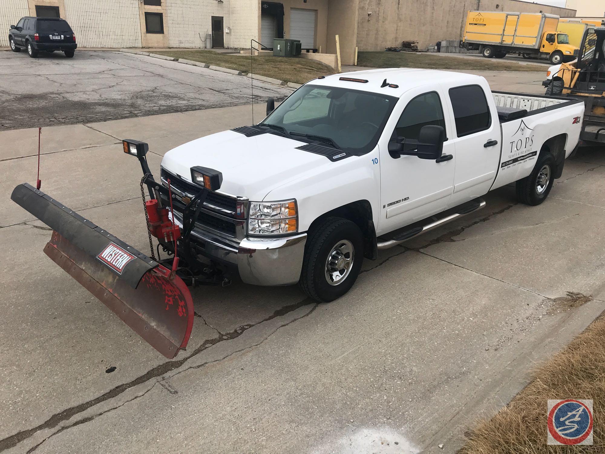 2008 Chevrolet Silverado 3500 w/ Snow Blade VIN# 1gchk33688f156553