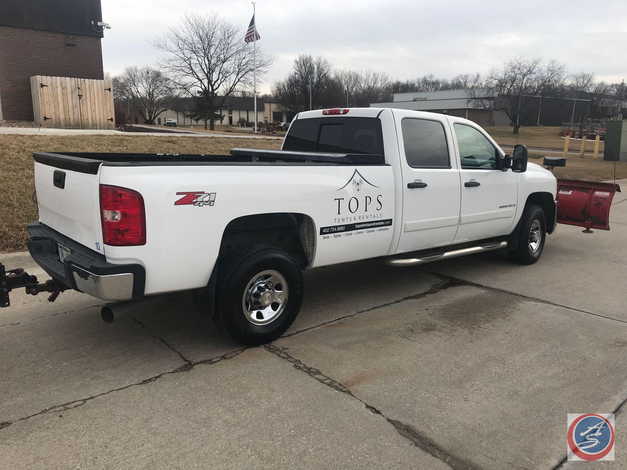 2008 Chevrolet Silverado 3500 w/ Snow Blade VIN# 1gchk33688f156553