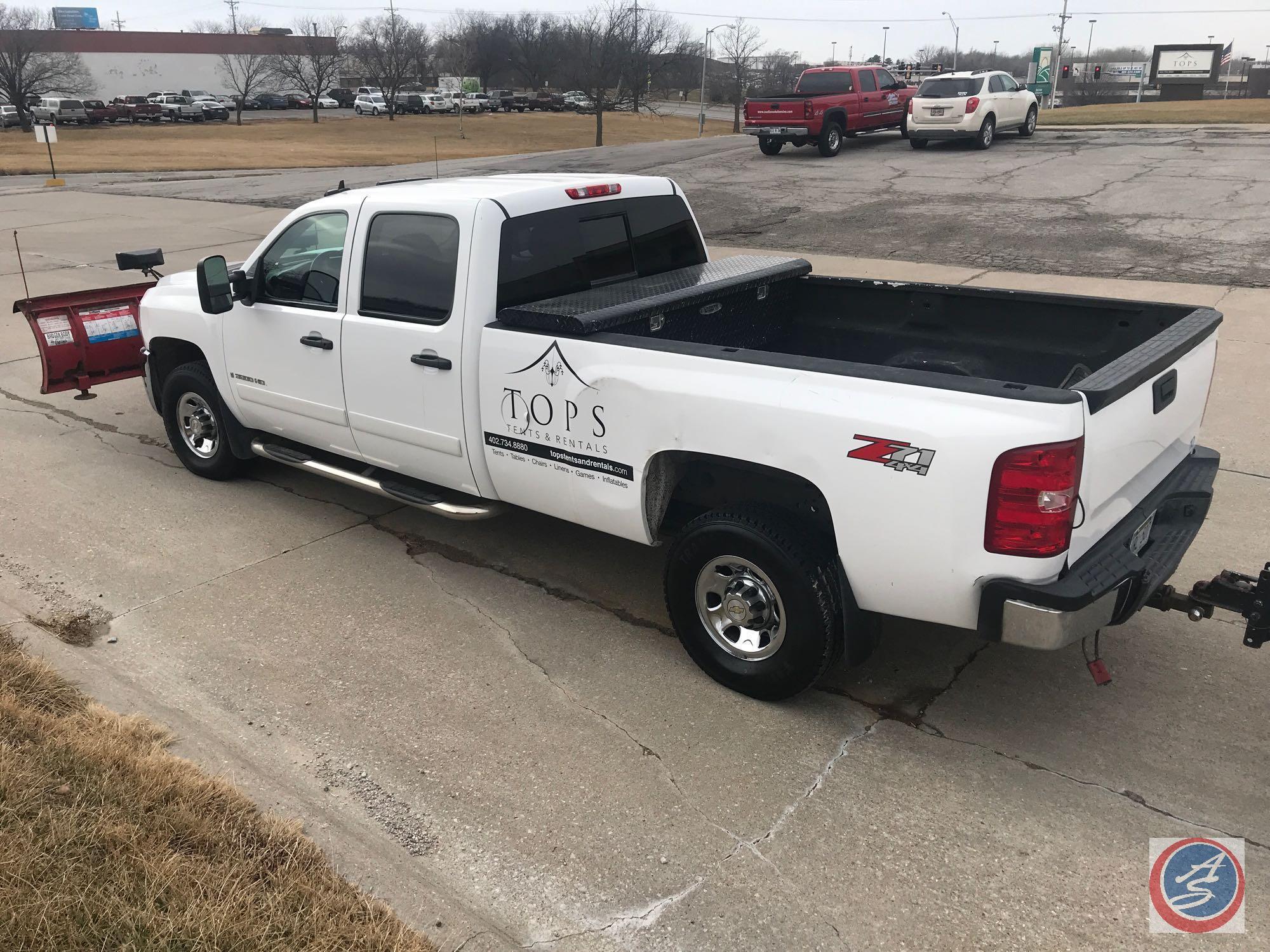 2008 Chevrolet Silverado 3500 w/ Snow Blade VIN# 1gchk33688f156553