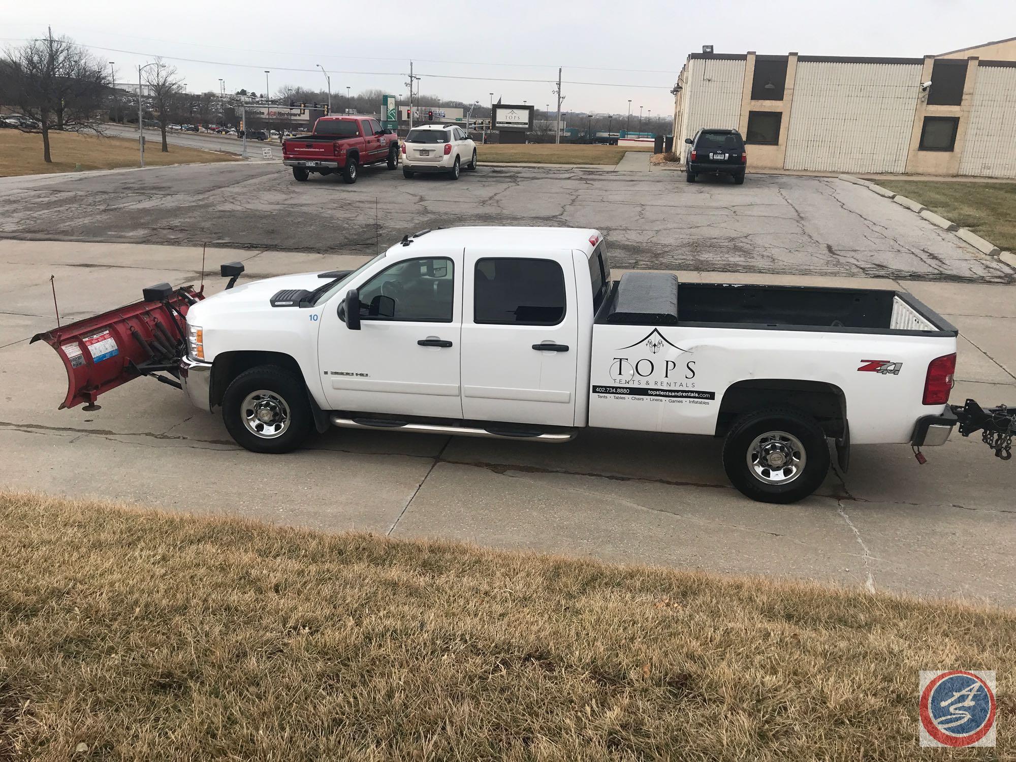 2008 Chevrolet Silverado 3500 w/ Snow Blade VIN# 1gchk33688f156553