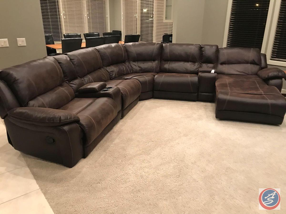 Bonded Leather 3 pc recliner sectional, theatre seating, 90 degree angle, $1700 new