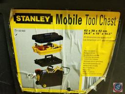 Stanley mobile tool chest with (3) removable inserts. Measures 24.4X15X16.5inches