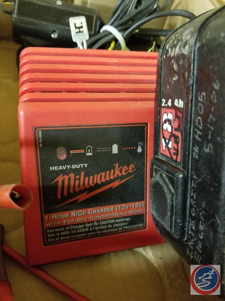 (2) flats containing unopened in package Chicago Electric battery charger/maintainer, Milwaukee