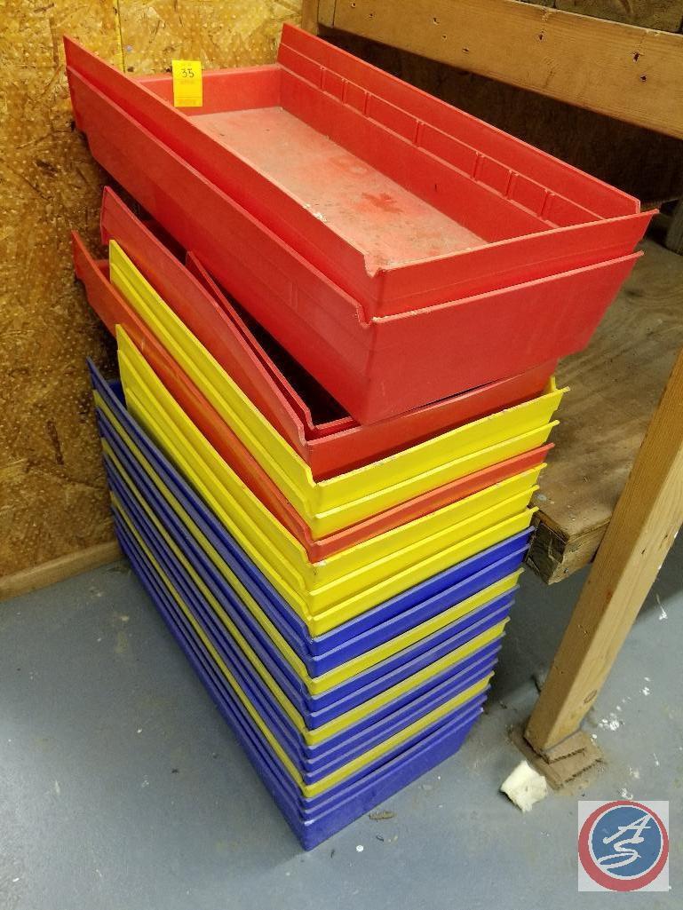 Large assortment of mult colored plastic organizers, large