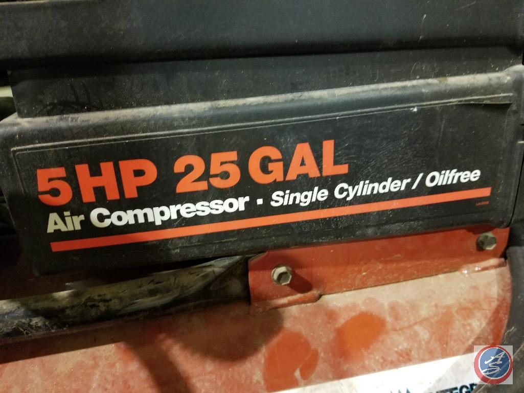 Craftsman single cylinder air compressor, 5 HP and 25 gallon. Model #919.165250