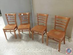 (4) blonde wood slat back chairs {{4 TIMES THE MONEY}}