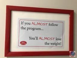 Diet Center Digital Tracking Board (2' x 3'); and [2] Red Framed Motivational Wall Posters