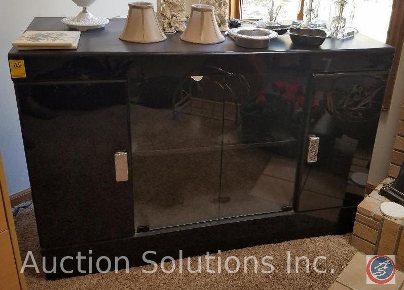 2-Shelf/2-Door Glass Front Entertainment Stand 48''x32''x20 [Contents on Top Not Included]