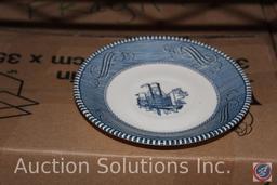 (7) Boxes Containing Currier and Ives Dishware