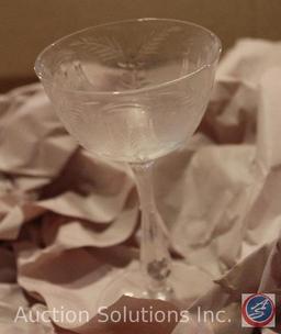 (5) Boxes Containing Crystal Stemware and a HUGE Punch Bowl; Wine Glasses, Plain Sherbet Glasses,