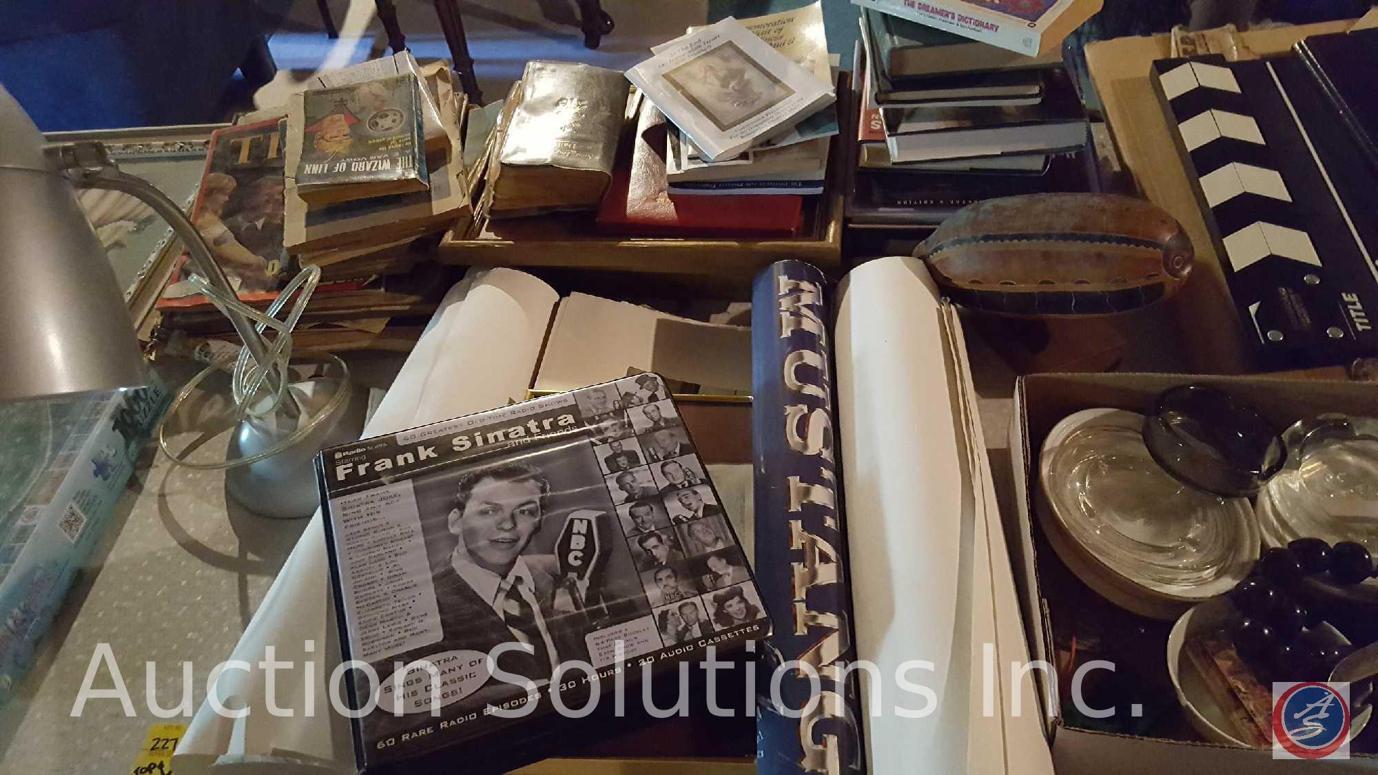 Folding Card Table w/ Contents Including; Union Pacific Prints and Calendar, Music Books, (4)