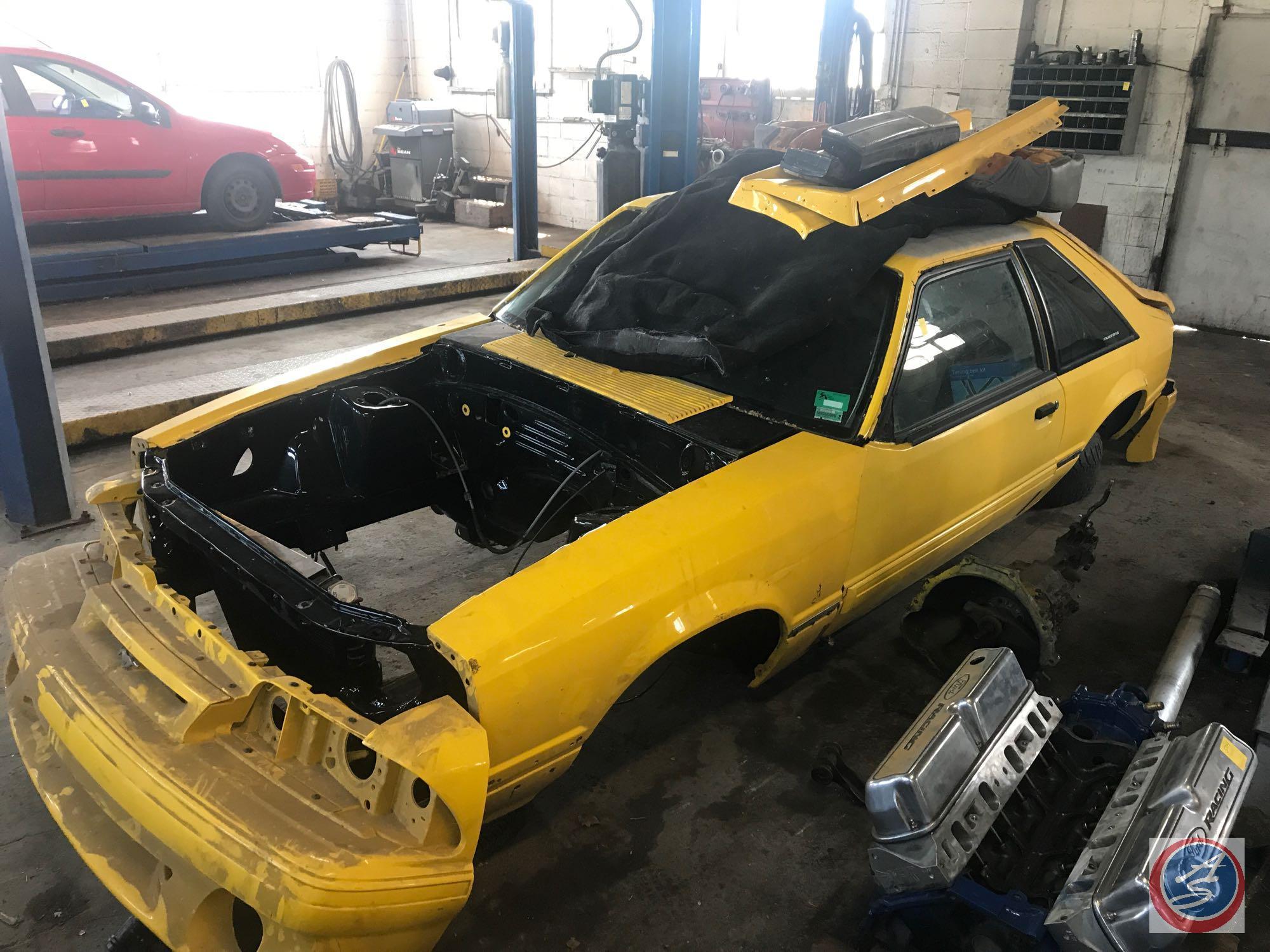 1989 Ford Mustang Shell and Interior for Parts Only. No title. Includes 93 Cobra front end and most