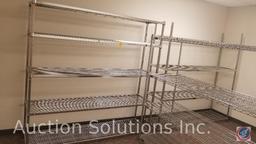 Three chrome steel Amco shelving units assorted sizes