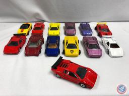 Die cast car: MAJORETTE Lamborghini Diablo No. 219 ECH 1/58, MAISTO red Lamborghini countach No.2