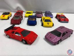 Die cast car: MAJORETTE Lamborghini Diablo No. 219 ECH 1/58, MAISTO red Lamborghini countach No.2