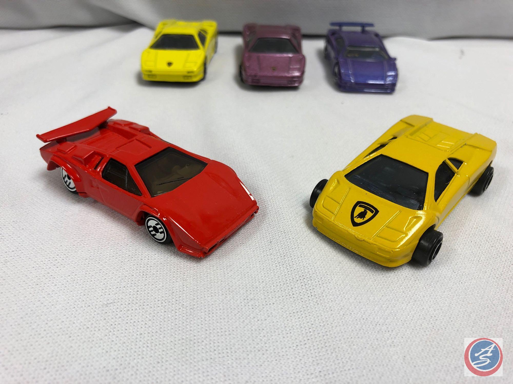 Die cast car: MAJORETTE Lamborghini Diablo No. 219 ECH 1/58, MAISTO red Lamborghini countach No.2