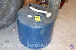 Water Softener Salt, Armstrong 14'' Trailer Tire and Rim (5-lug), Vintage Eagle Kerosene Can, and