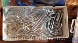 Assorted Hand Tools; Misc. Household Hardware; Brackets and Hooks; Craftsman Rethreading Die Set,