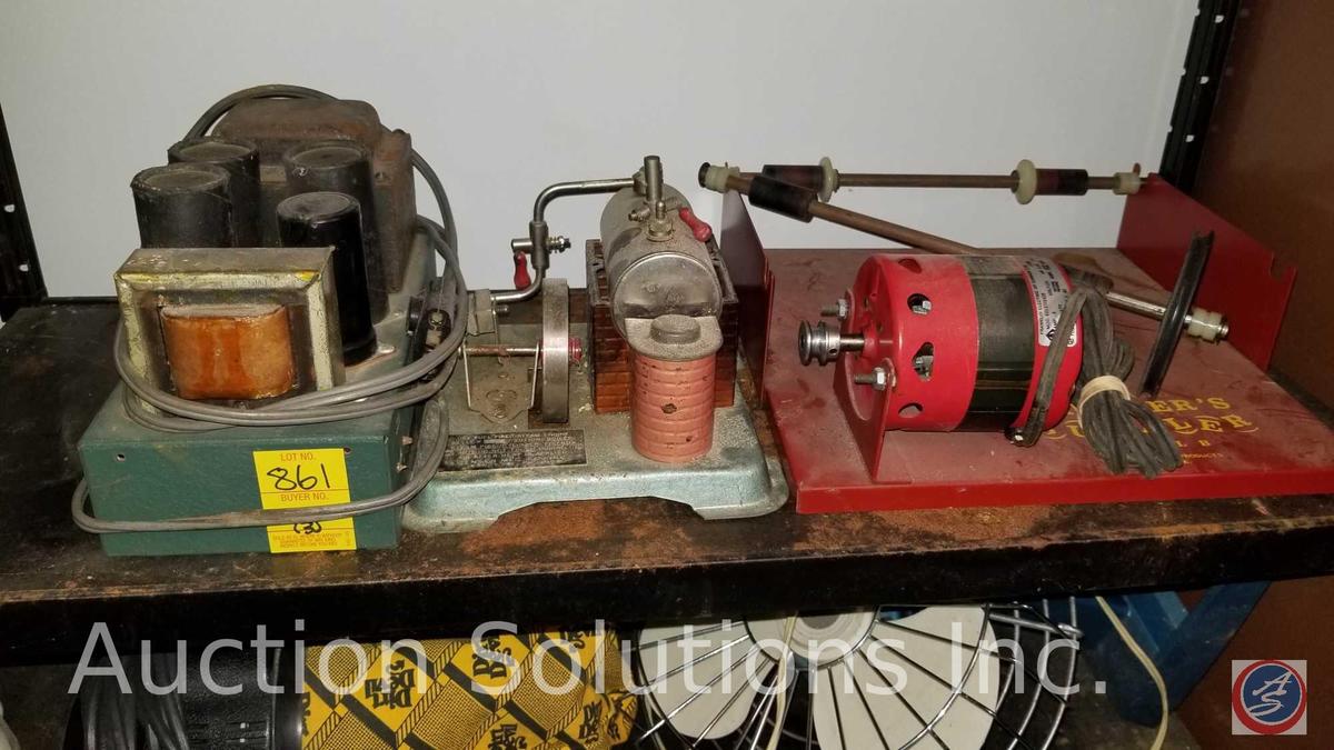 Vintage Thumbler's Tumbler w/ Rock Tumbler; Mini Boiler Steam Engine and Power Supply