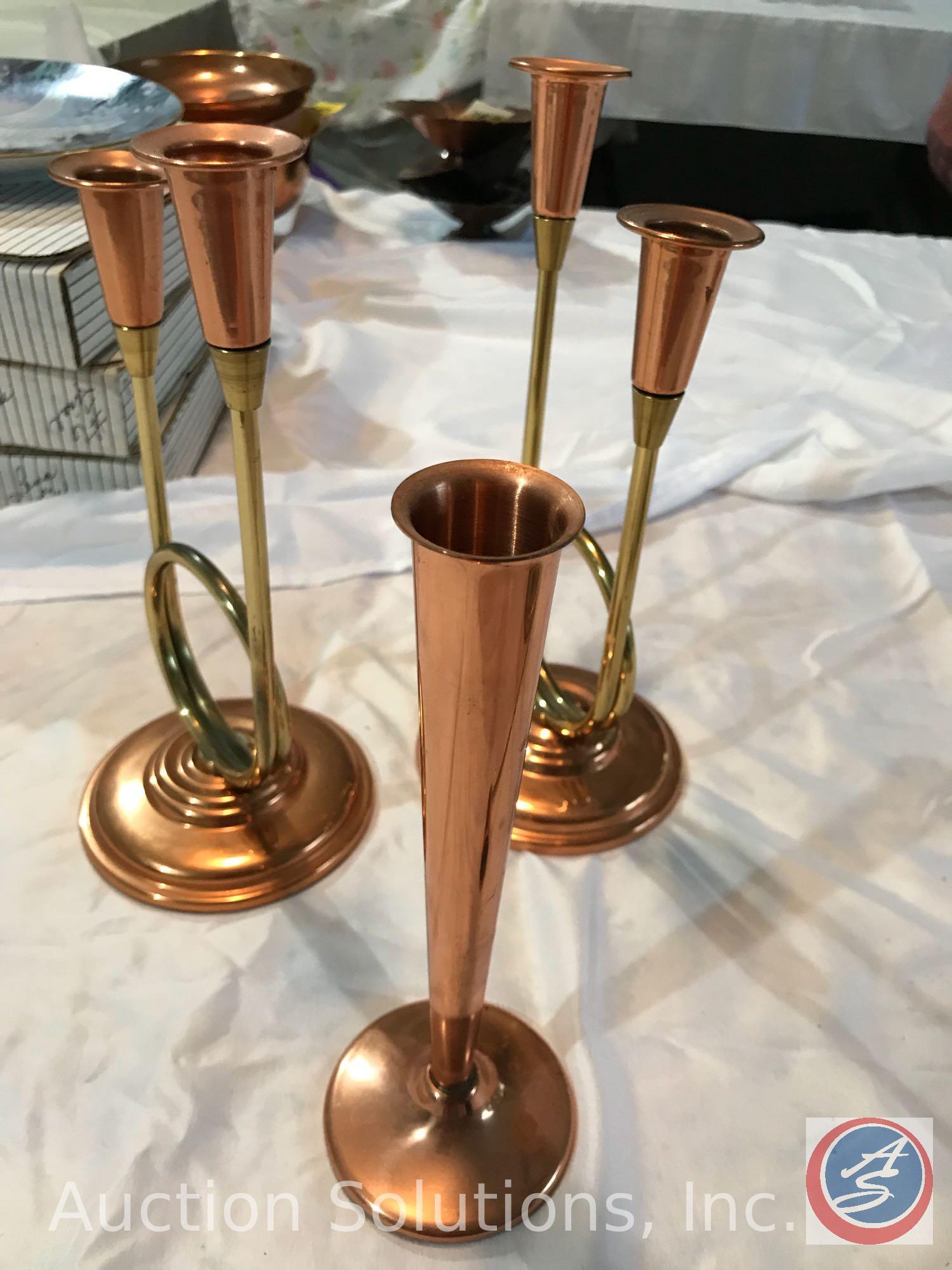 Candelabras and a Candle snuffer by CopperCraft Guild