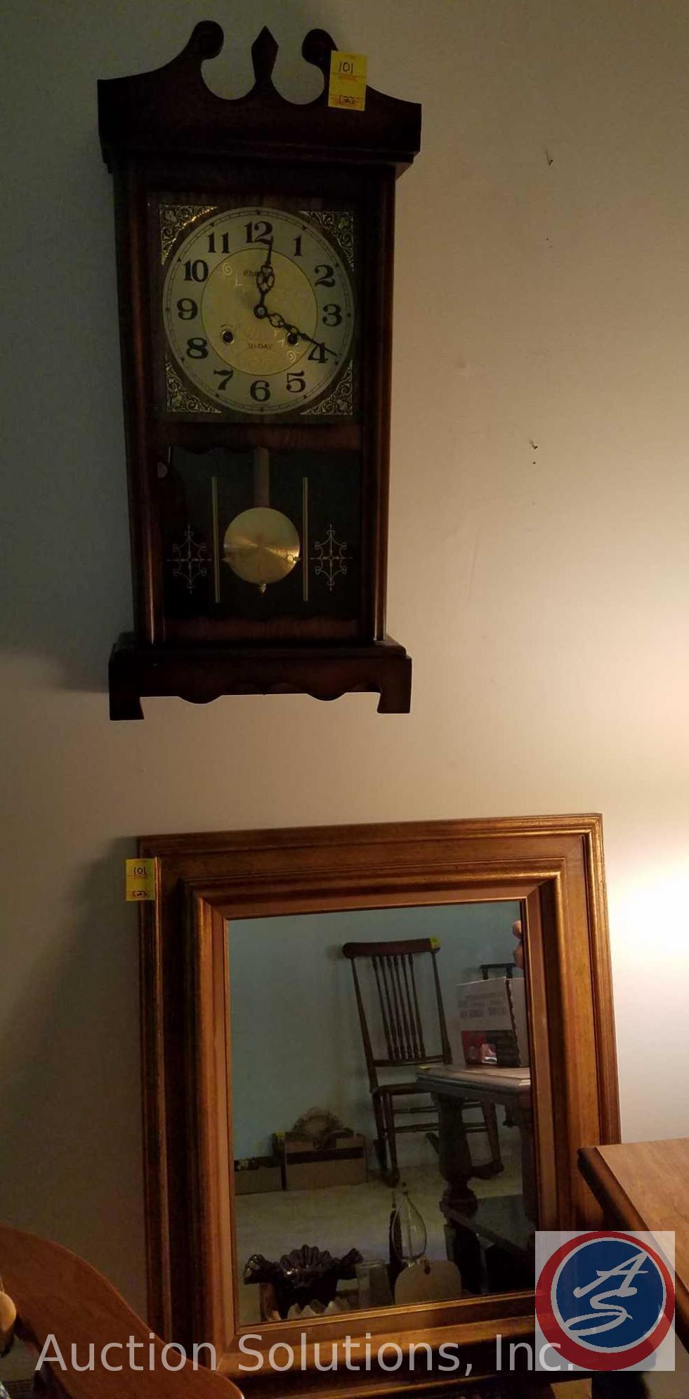 Champion Hanging Grandfather Clock 16 x 20 by Hamlin-Overton Frame Co. Inc., Framed Wall Mirror
