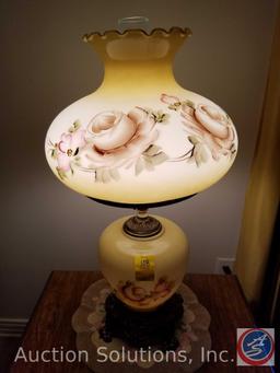 Vintage Decorative Glass Table Lamp, Stained glass window hanging