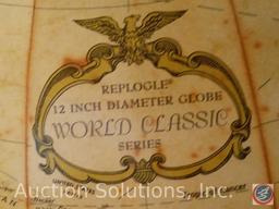 World Globe on wooden pedestal stand by Replogle 12 Inch Diameter Globe World Classic Series