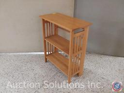 Collapsible wood 3 tier shelving unit (28x14x34)