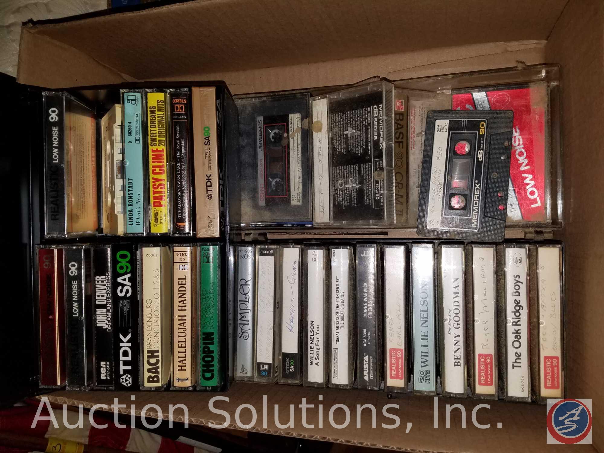 24"X 9 1/2"X53" Shelf with Loyds Cassette Recorder(Model V555) Cassestt tapes, Panasonic Cassette