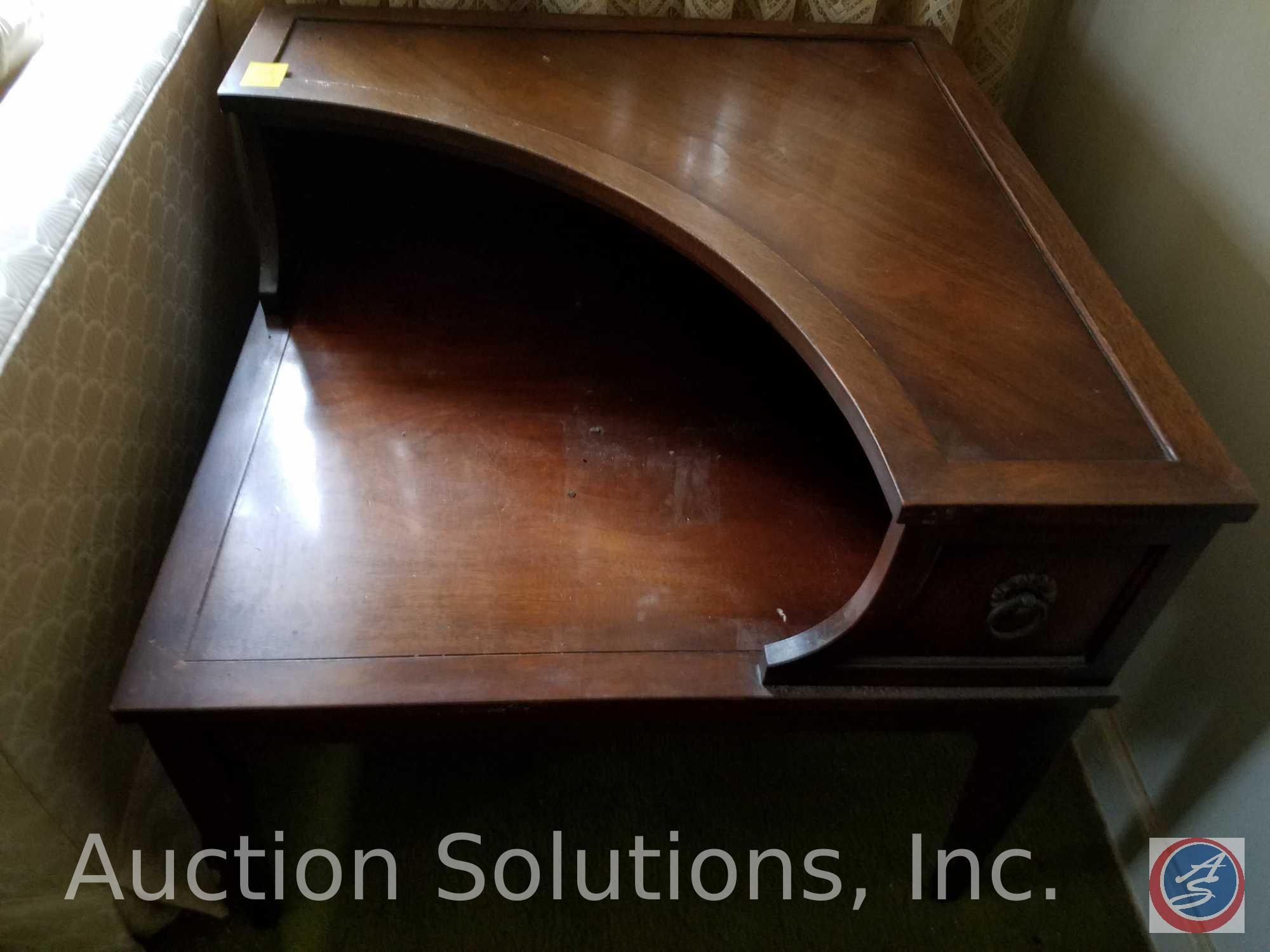 Two-Tier Corner Table 30"X30"X25" and Southern Motion Inc. Reclining Chair 38" Tall, 34" Deep, 33"