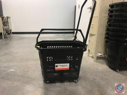 (10) Shopping Baskets on Wheels with Upright Handle